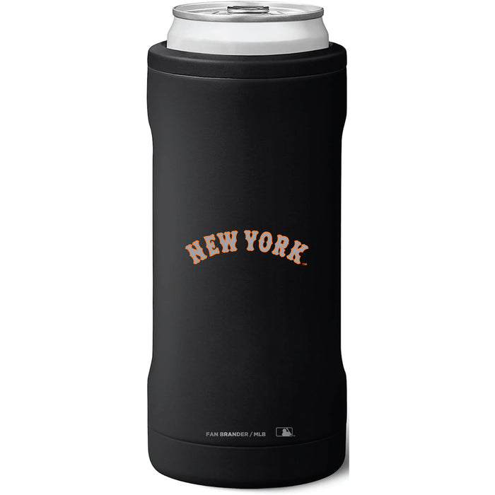 BruMate Slim Insulated Can Cooler with New York Mets Wordmark Logo