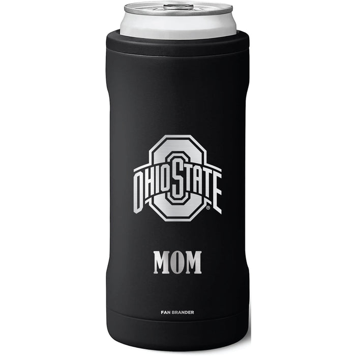 BruMate Slim Insulated Can Cooler with Ohio State Buckeyes Mom Primary Logo