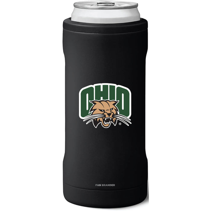 BruMate Slim Insulated Can Cooler with Ohio University Bobcats Primary Logo