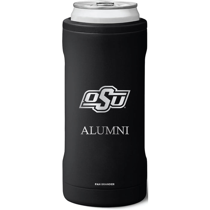 BruMate Slim Insulated Can Cooler with Oklahoma State Cowboys Alumni Primary Logo