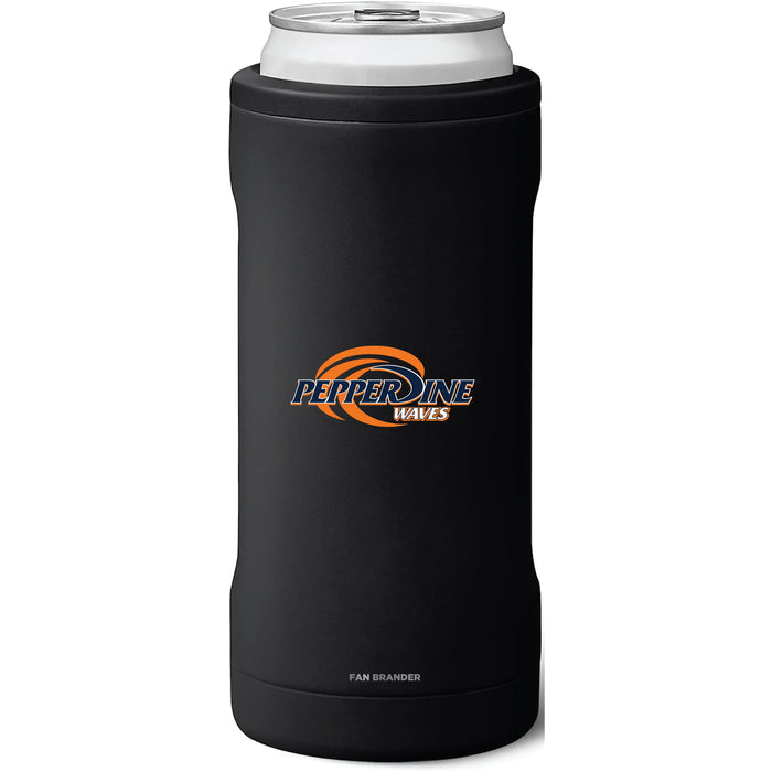 BruMate Slim Insulated Can Cooler with Pepperdine Waves Primary Logo