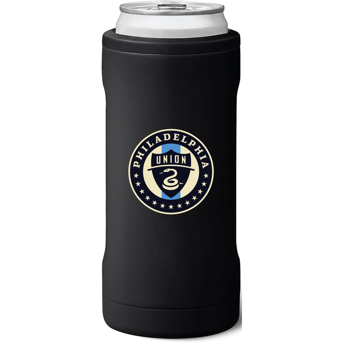 BruMate Slim Insulated Can Cooler with Philadelphia Union Primary Logo