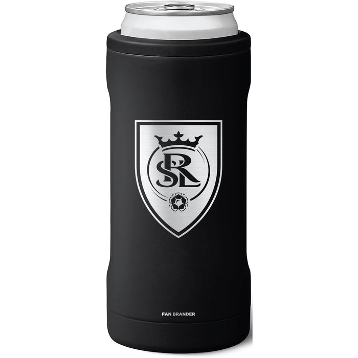 BruMate Slim Insulated Can Cooler with Real Salt Lake Primary Logo