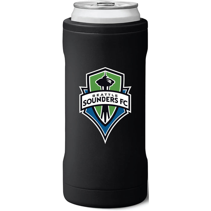 BruMate Slim Insulated Can Cooler with Seatle Sounders Primary Logo