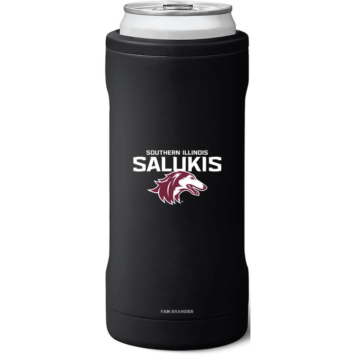 BruMate Slim Insulated Can Cooler with Southern Illinois Salukis Primary Logo