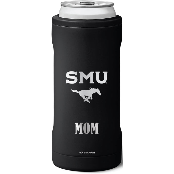 BruMate Slim Insulated Can Cooler with SMU Mustangs Mom Primary Logo