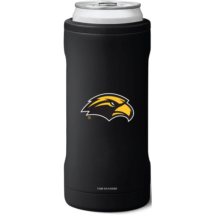 BruMate Slim Insulated Can Cooler with Southern Mississippi Golden Eagles Primary Logo