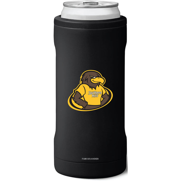 BruMate Slim Insulated Can Cooler with Southern Mississippi Golden Eagles Secondary Logo