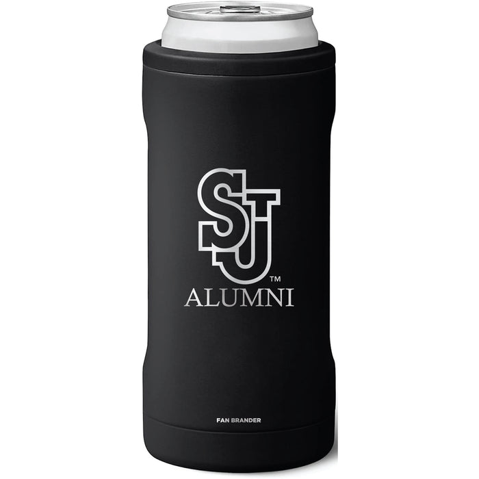 BruMate Slim Insulated Can Cooler with St. John's Red Storm Alumni Primary Logo