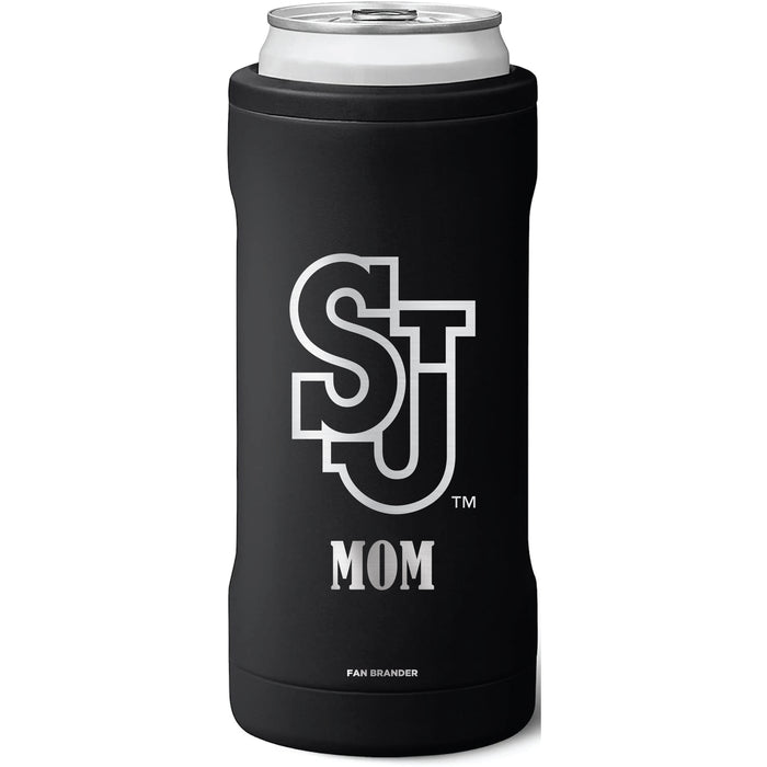 BruMate Slim Insulated Can Cooler with St. John's Red Storm Mom Primary Logo