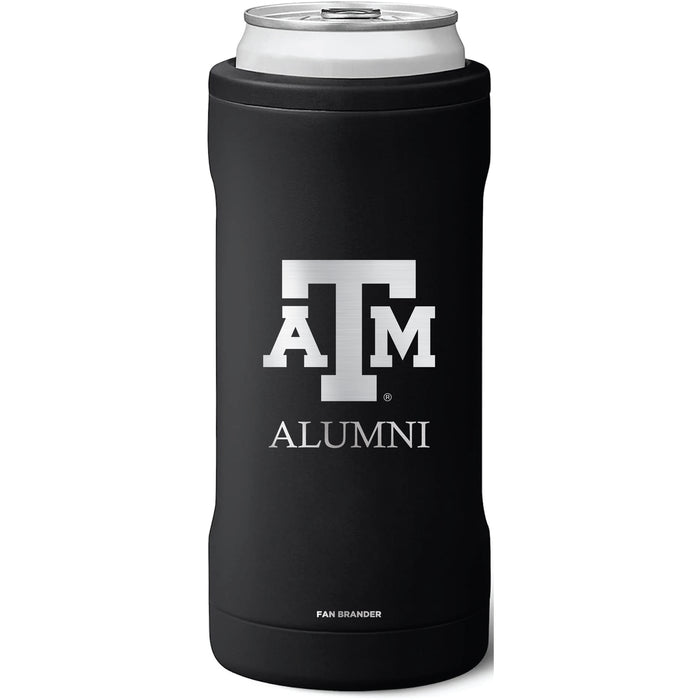 BruMate Slim Insulated Can Cooler with Texas A&M Aggies Alumni Primary Logo