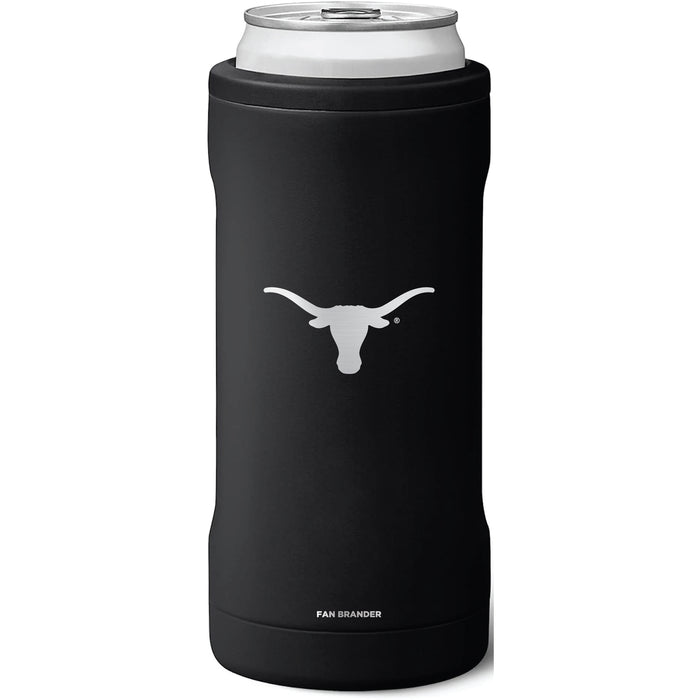 BruMate Slim Insulated Can Cooler with Texas Longhorns  Primary Logo