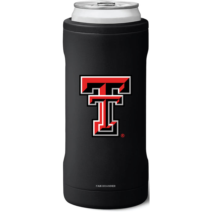 BruMate Slim Insulated Can Cooler with Texas Tech Red Raiders Primary Logo