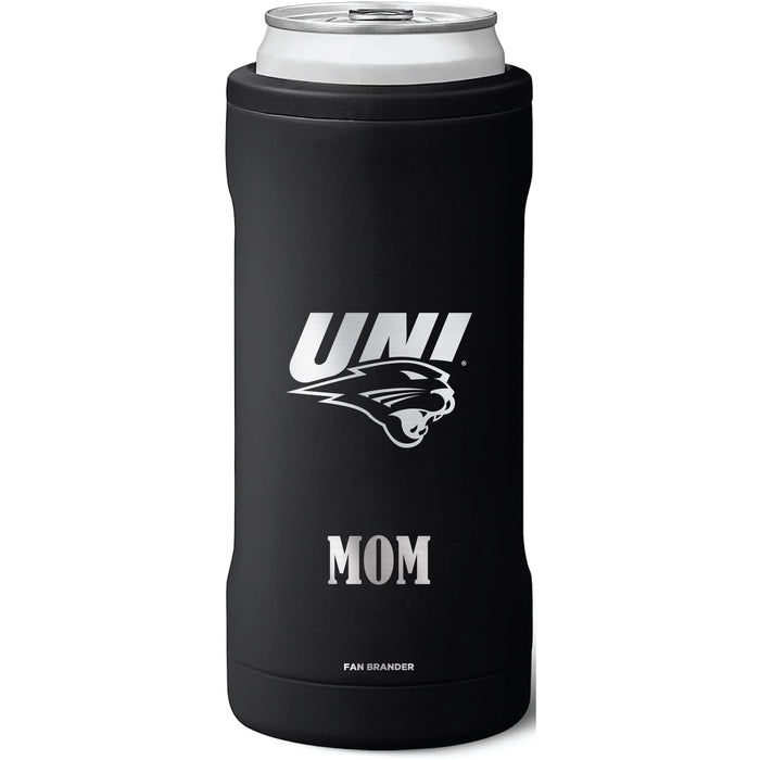BruMate Slim Insulated Can Cooler with Northern Iowa Panthers Mom Primary Logo