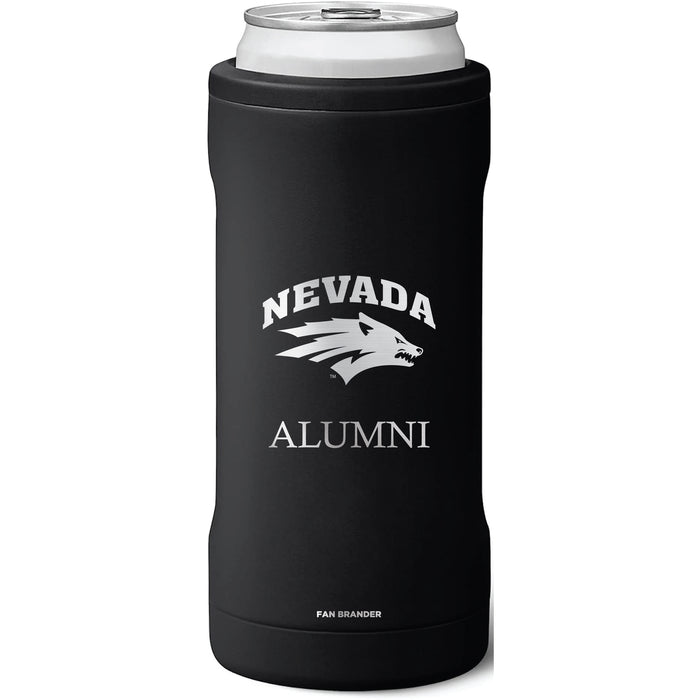 BruMate Slim Insulated Can Cooler with Nevada Wolf Pack Alumni Primary Logo