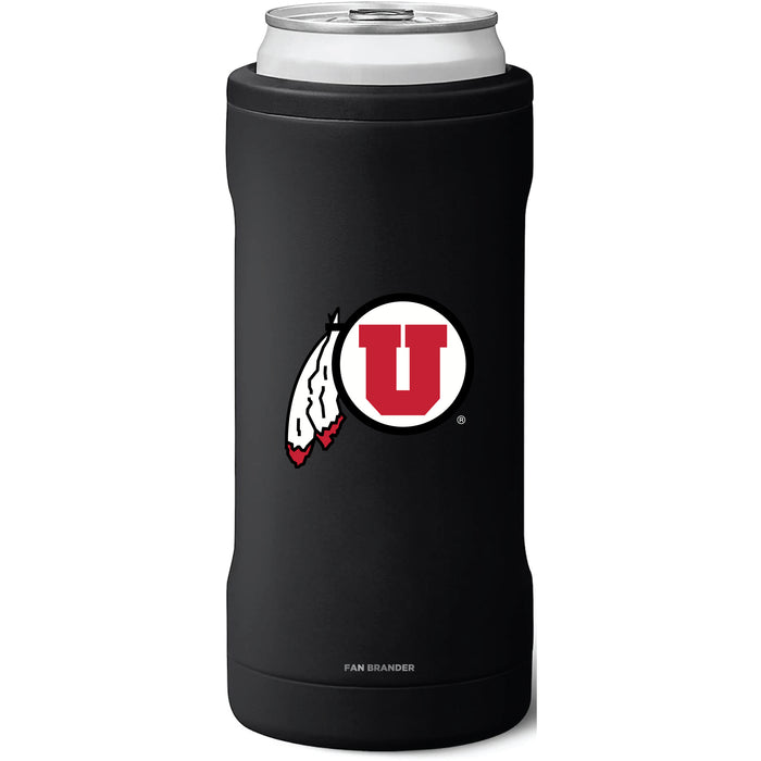 BruMate Slim Insulated Can Cooler with Utah Utes Primary Logo