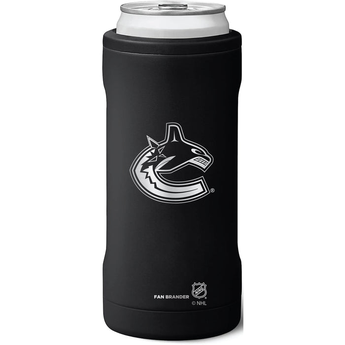 BruMate Slim Insulated Can Cooler with Vancouver Canucks Primary Logo