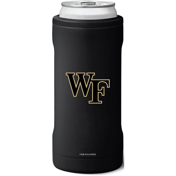 BruMate Slim Insulated Can Cooler with Wake Forest Demon Deacons Primary Logo