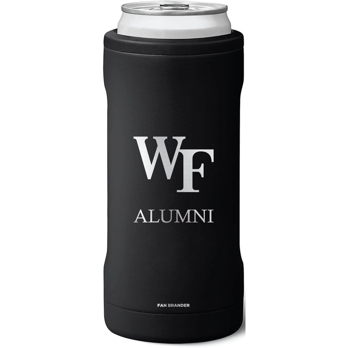 BruMate Slim Insulated Can Cooler with Wake Forest Demon Deacons Alumni Primary Logo