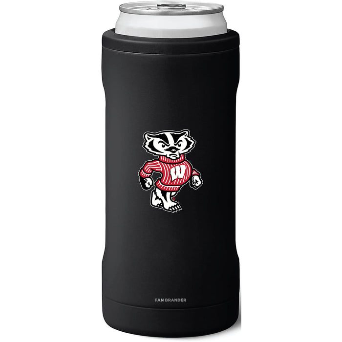 BruMate Slim Insulated Can Cooler with Wisconsin Badgers Secondary Logo