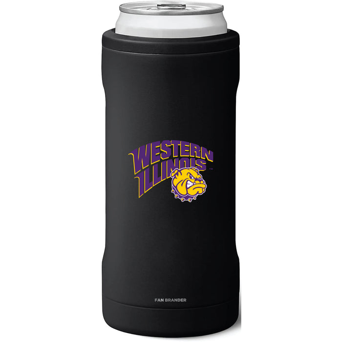 BruMate Slim Insulated Can Cooler with Western Illinois University Leathernecks Primary Logo