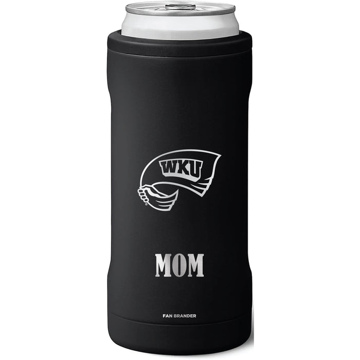 BruMate Slim Insulated Can Cooler with Western Kentucky Hilltoppers Mom Primary Logo