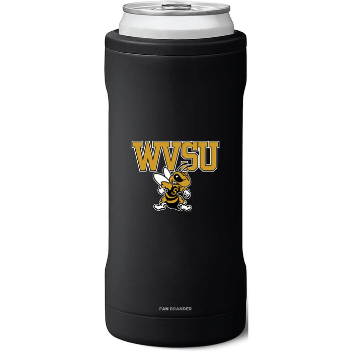 BruMate Slim Insulated Can Cooler with West Virginia State Univ Yellow Jackets Primary Logo