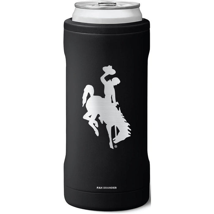 BruMate Slim Insulated Can Cooler with Wyoming Cowboys Primary Logo