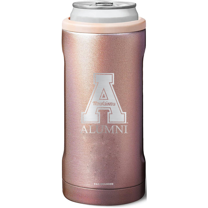 BruMate Slim Insulated Can Cooler with Appalachian State Mountaineers Alumni Primary Logo