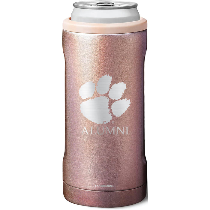 BruMate Slim Insulated Can Cooler with Clemson Tigers Alumni Primary Logo