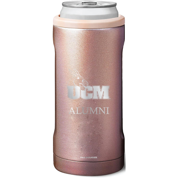 BruMate Slim Insulated Can Cooler with Central Missouri Mules Alumni Primary Logo
