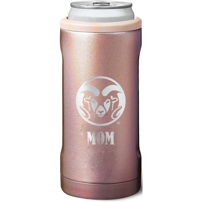 BruMate Slim Insulated Can Cooler with Colorado State Rams Mom Primary Logo