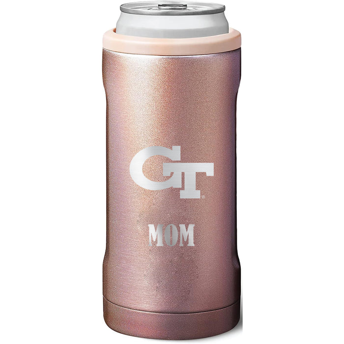 BruMate Slim Insulated Can Cooler with Georgia Tech Yellow Jackets Mom Primary Logo