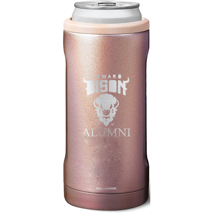 BruMate Slim Insulated Can Cooler with Howard Bison Alumni Primary Logo