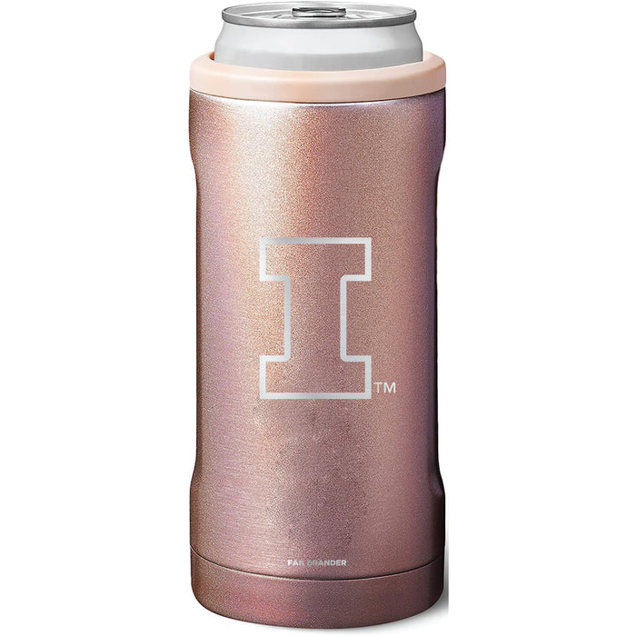 BruMate Slim Insulated Can Cooler with Illinois Fighting Illini Primary Logo