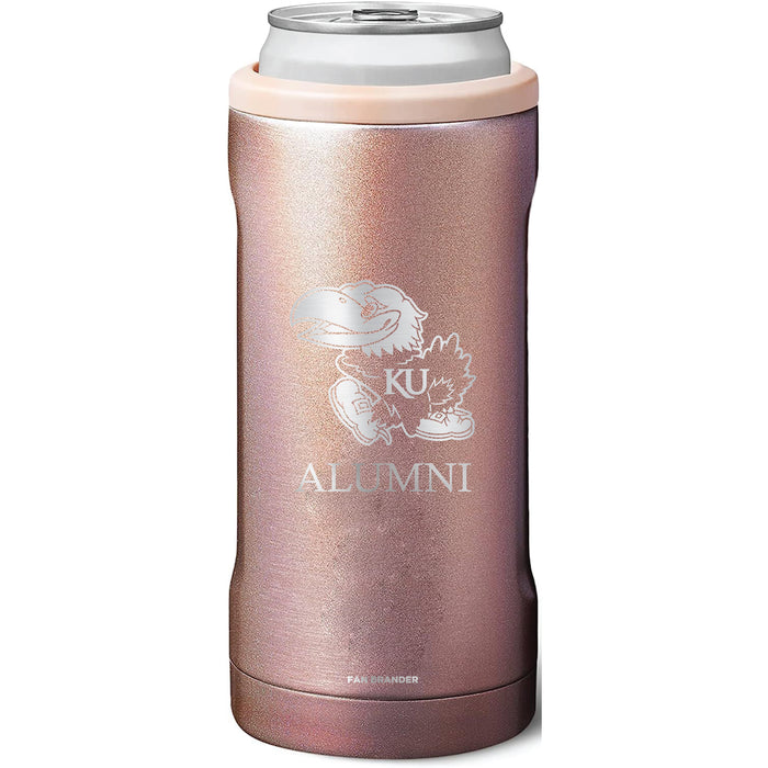 BruMate Slim Insulated Can Cooler with Kansas Jayhawks Alumni Primary Logo