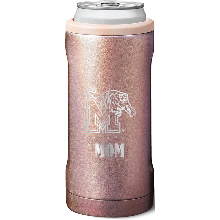 BruMate Slim Insulated Can Cooler with Memphis Tigers Mom Primary Logo