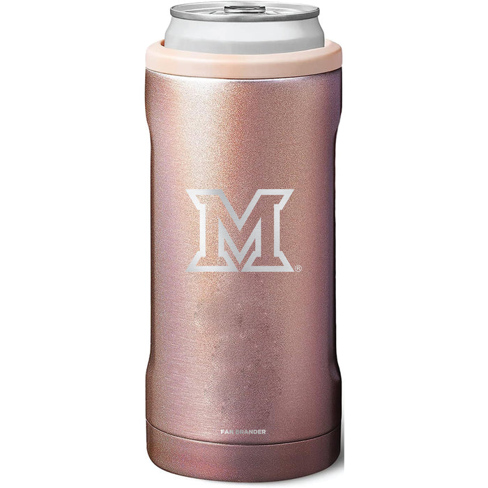 BruMate Slim Insulated Can Cooler with Miami University RedHawks Primary Logo