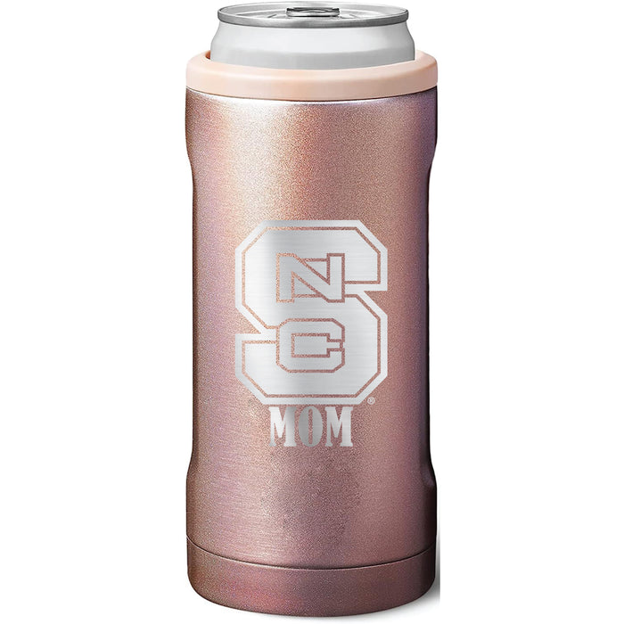 BruMate Slim Insulated Can Cooler with NC State Wolfpack Mom Primary Logo
