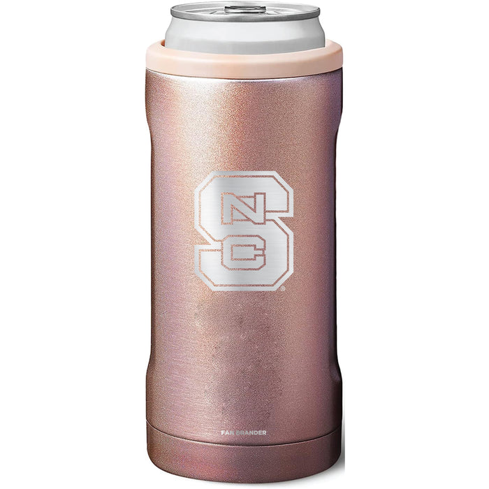 BruMate Slim Insulated Can Cooler with NC State Wolfpack Primary Logo