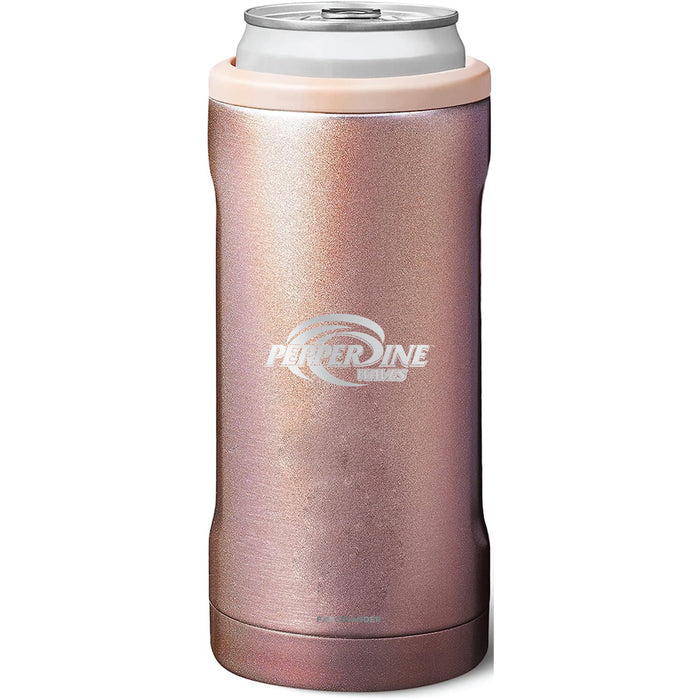 BruMate Slim Insulated Can Cooler with Pepperdine Waves Primary Logo