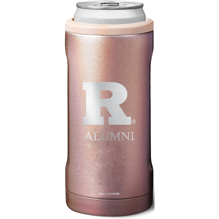 BruMate Slim Insulated Can Cooler with Rutgers Scarlet Knights Alumni Primary Logo