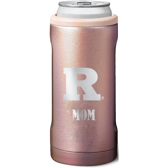 BruMate Slim Insulated Can Cooler with Rutgers Scarlet Knights Mom Primary Logo