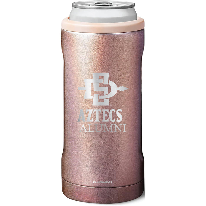 BruMate Slim Insulated Can Cooler with San Diego State Aztecs Alumni Primary Logo