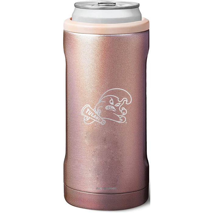 BruMate Slim Insulated Can Cooler with Tulane Green Wave Primary Logo