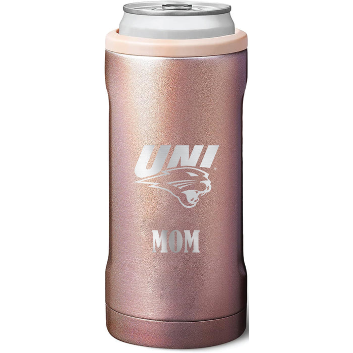 BruMate Slim Insulated Can Cooler with Northern Iowa Panthers Mom Primary Logo