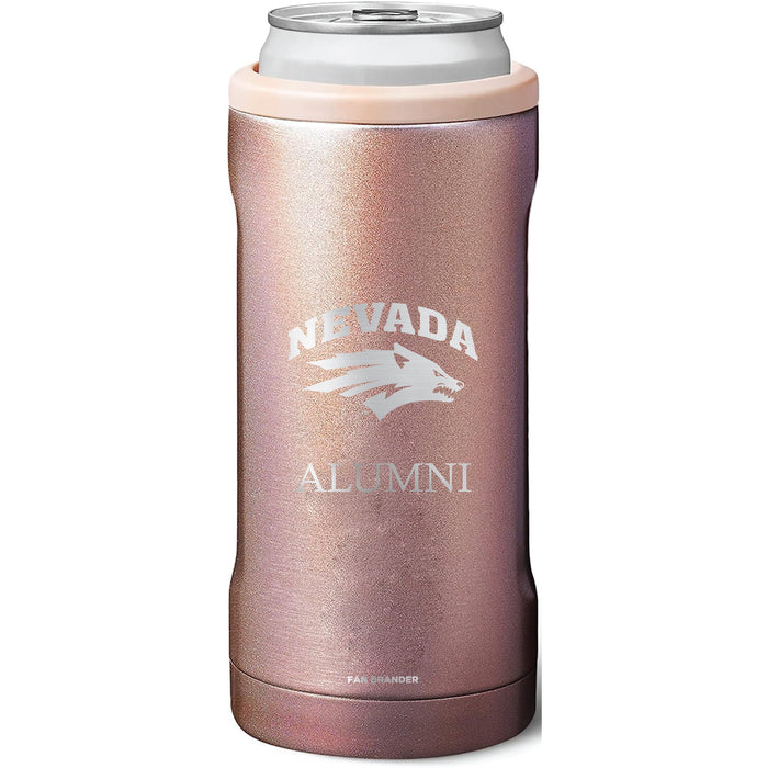 BruMate Slim Insulated Can Cooler with Nevada Wolf Pack Alumni Primary Logo