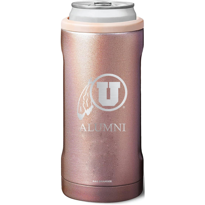 BruMate Slim Insulated Can Cooler with Utah Utes Alumni Primary Logo