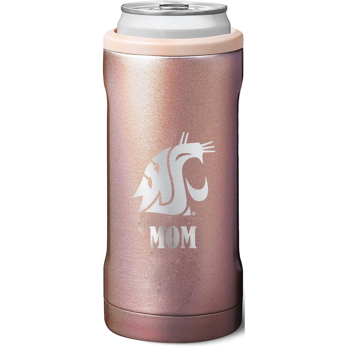 BruMate Slim Insulated Can Cooler with Washington State Cougars Mom Primary Logo