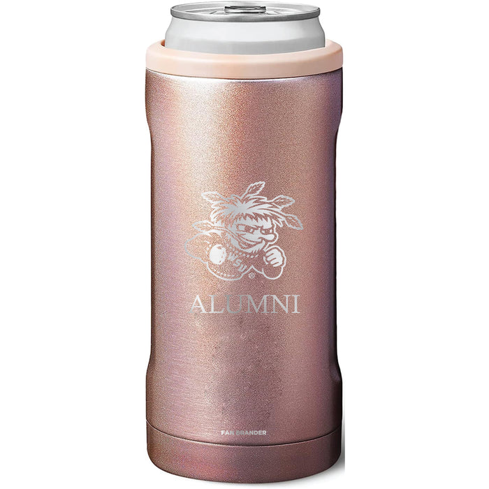 BruMate Slim Insulated Can Cooler with Wichita State Shockers Alumni Primary Logo